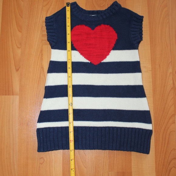 Old Navy Navy White Striped Heart Sweater Dress - Picture 3 of 8